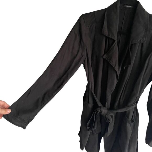 Tahari Lightweight Draped Asymmetrical Blazer Jacket Black S - Picture 2 of 9